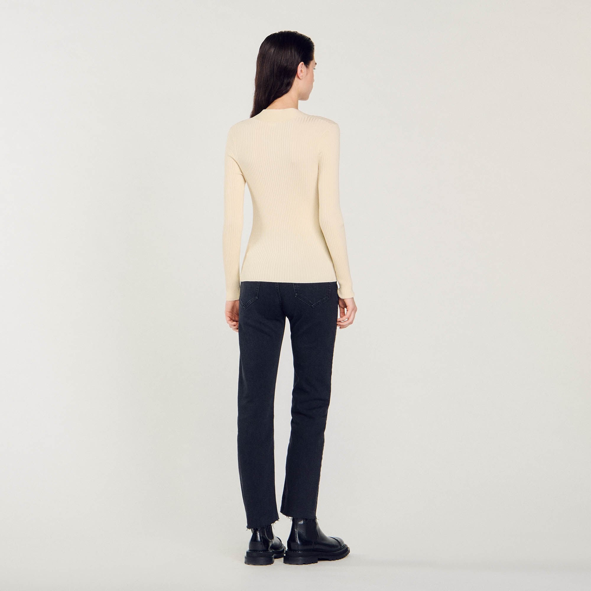 Sandro / Cardigan in certified viscose Ecru