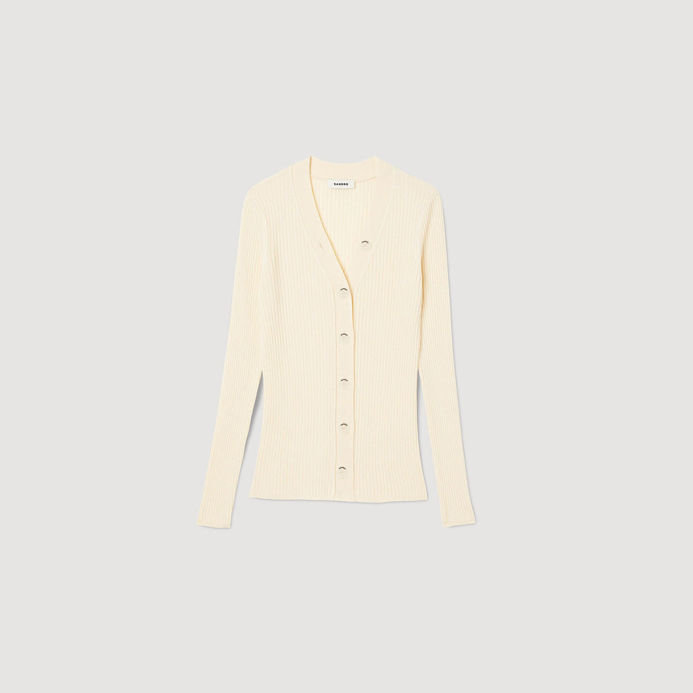 Sandro / Cardigan in certified viscose Ecru