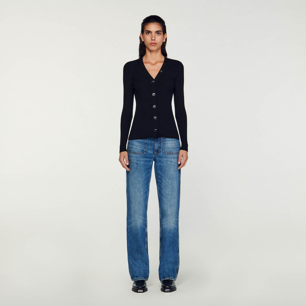Sandro / Cardigan in certified viscose Black