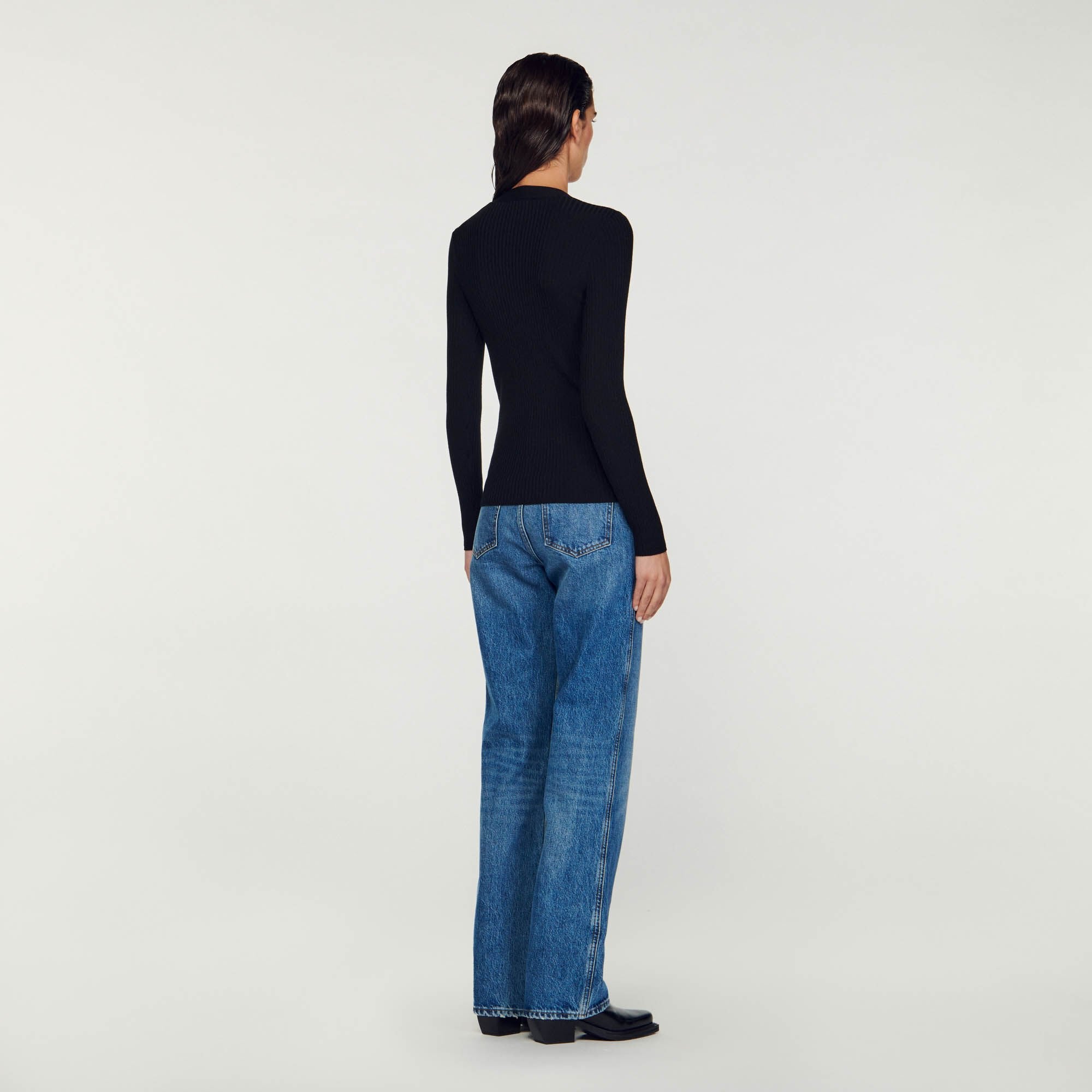Sandro / Cardigan in certified viscose Black