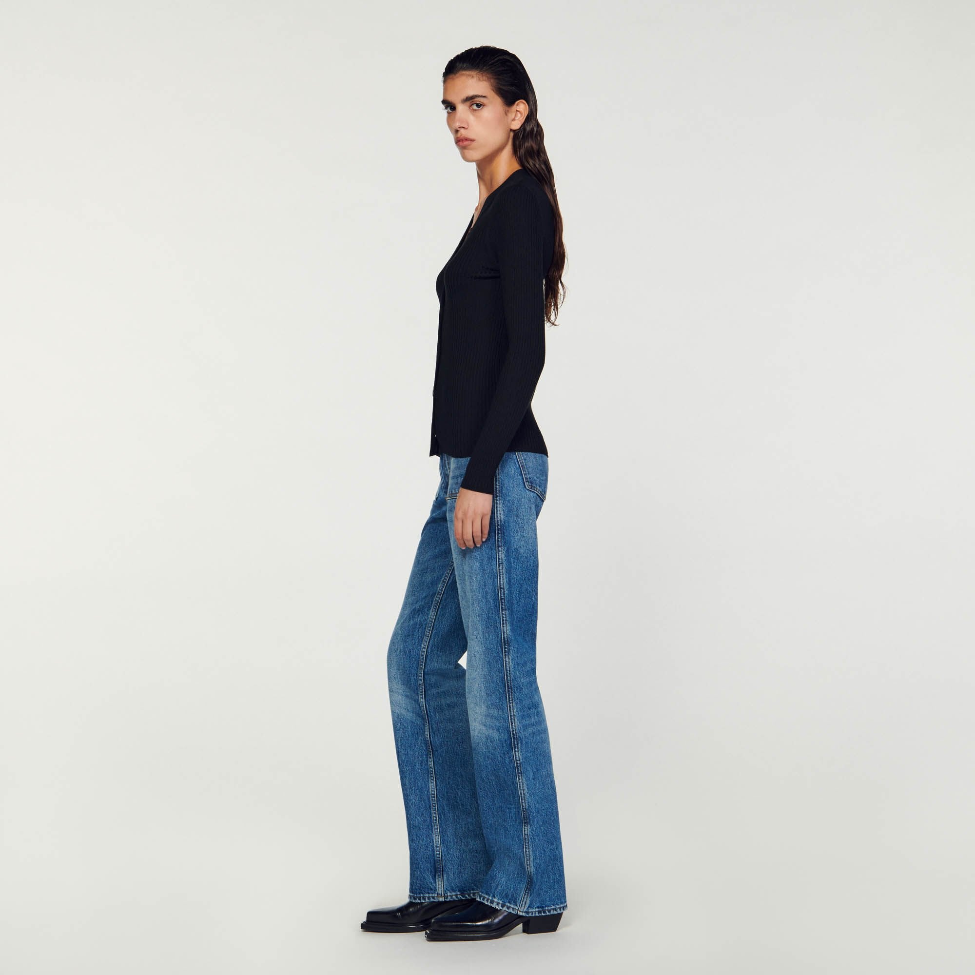 Sandro / Cardigan in certified viscose Black