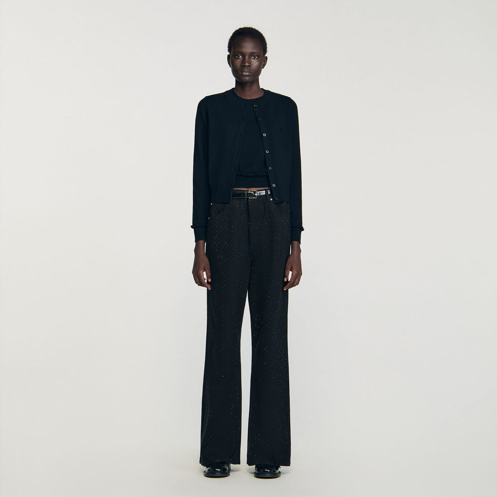 Sandro / Ruffled cardigan Black