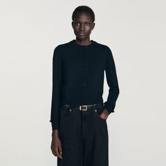 Sandro / Ruffled cardigan Black