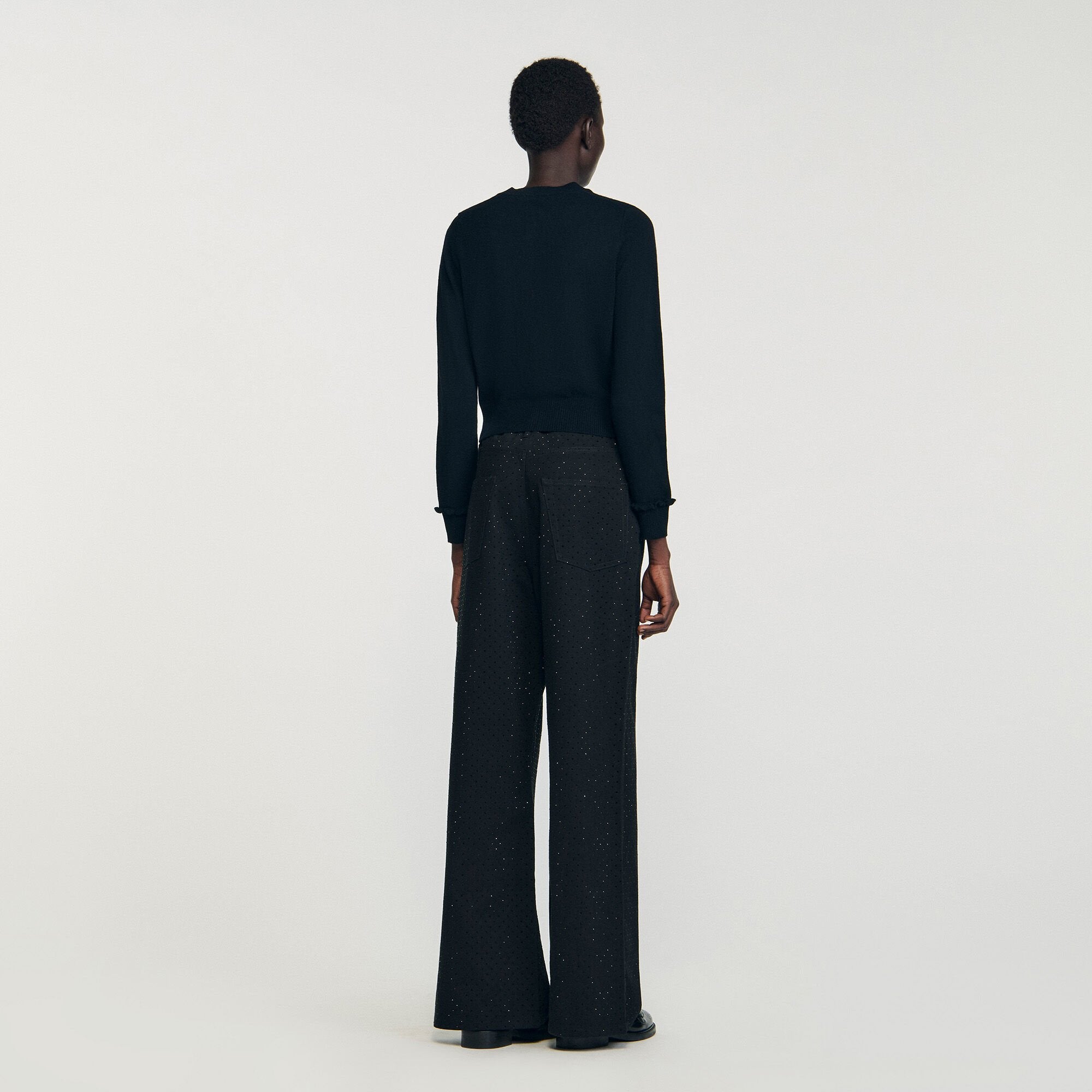 Sandro / Ruffled cardigan Black