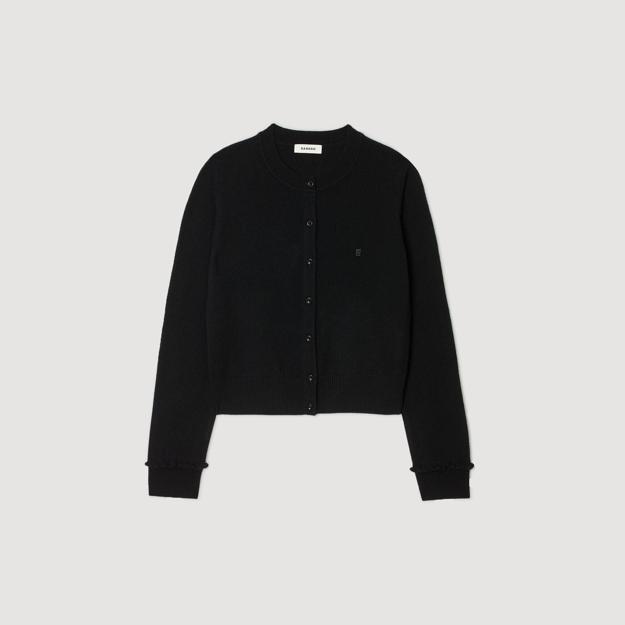 Sandro / Ruffled cardigan Black