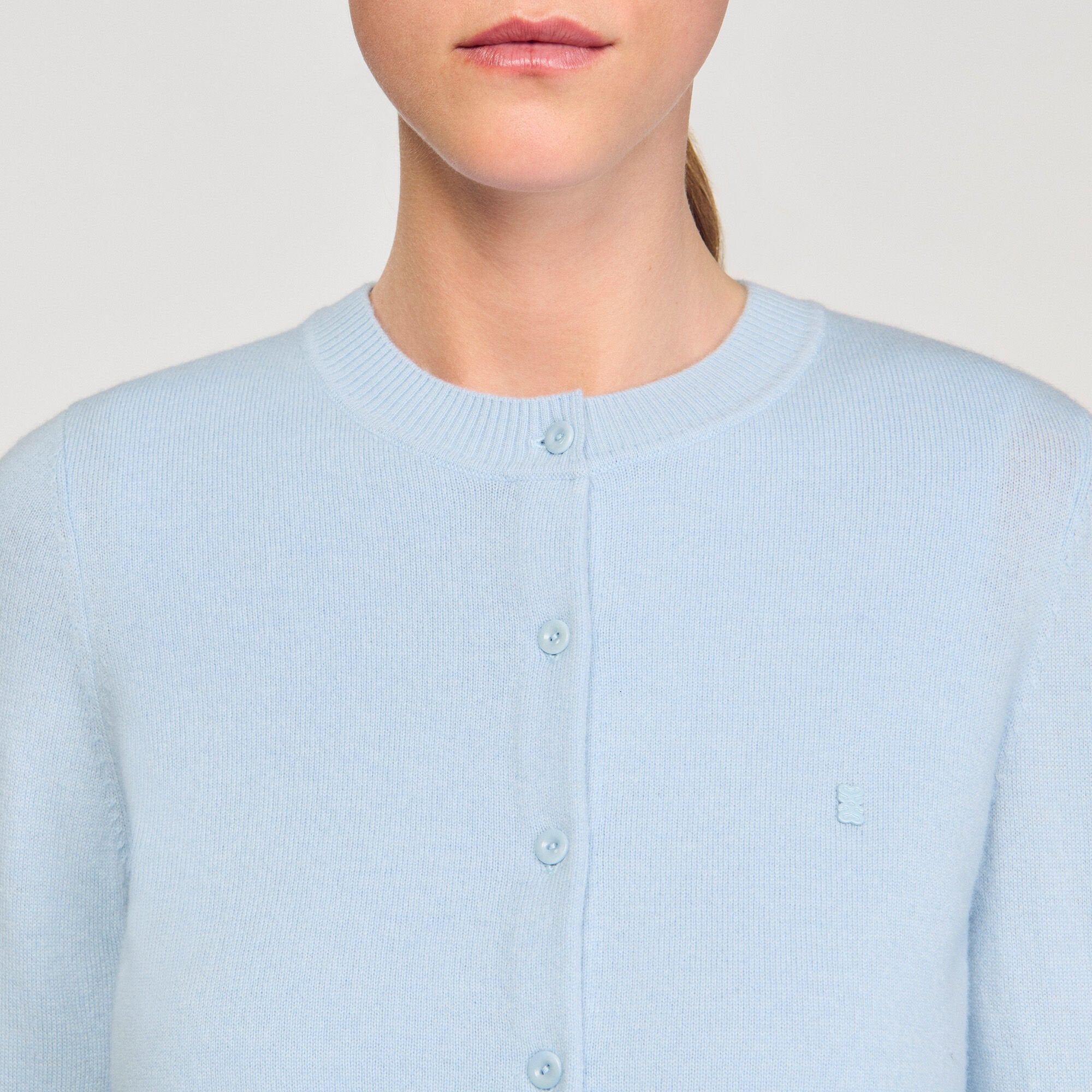 Sandro / Ruffled cardigan Sky Blue