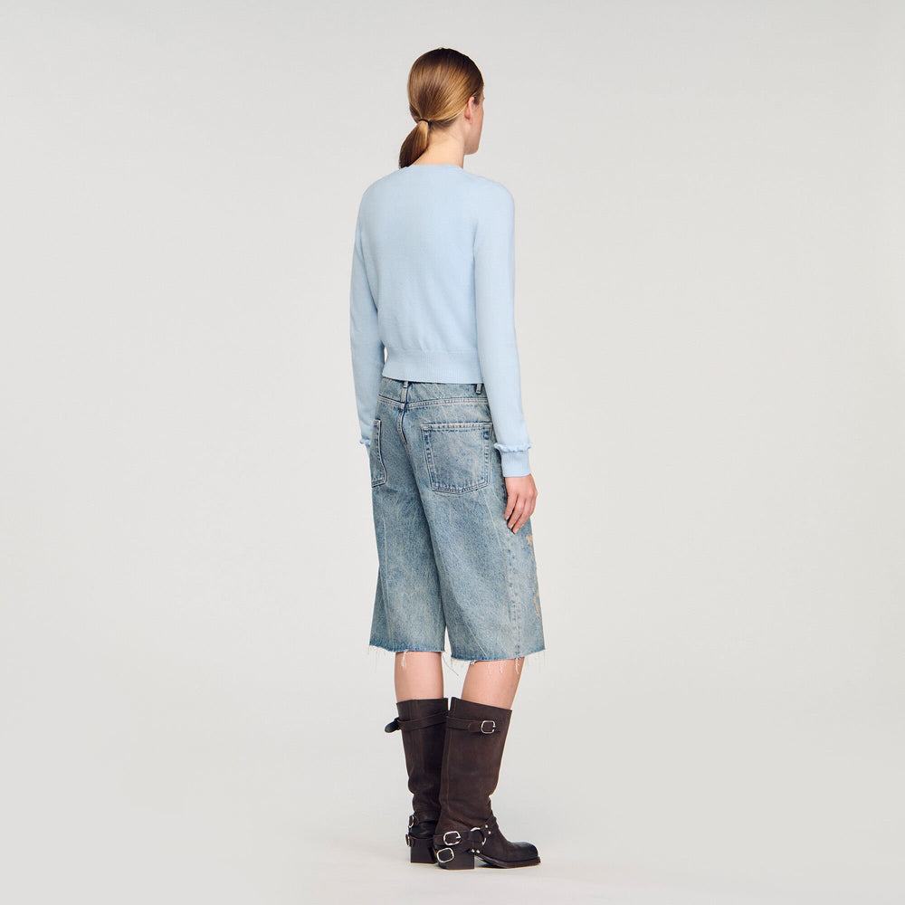 Sandro / Ruffled cardigan Sky Blue