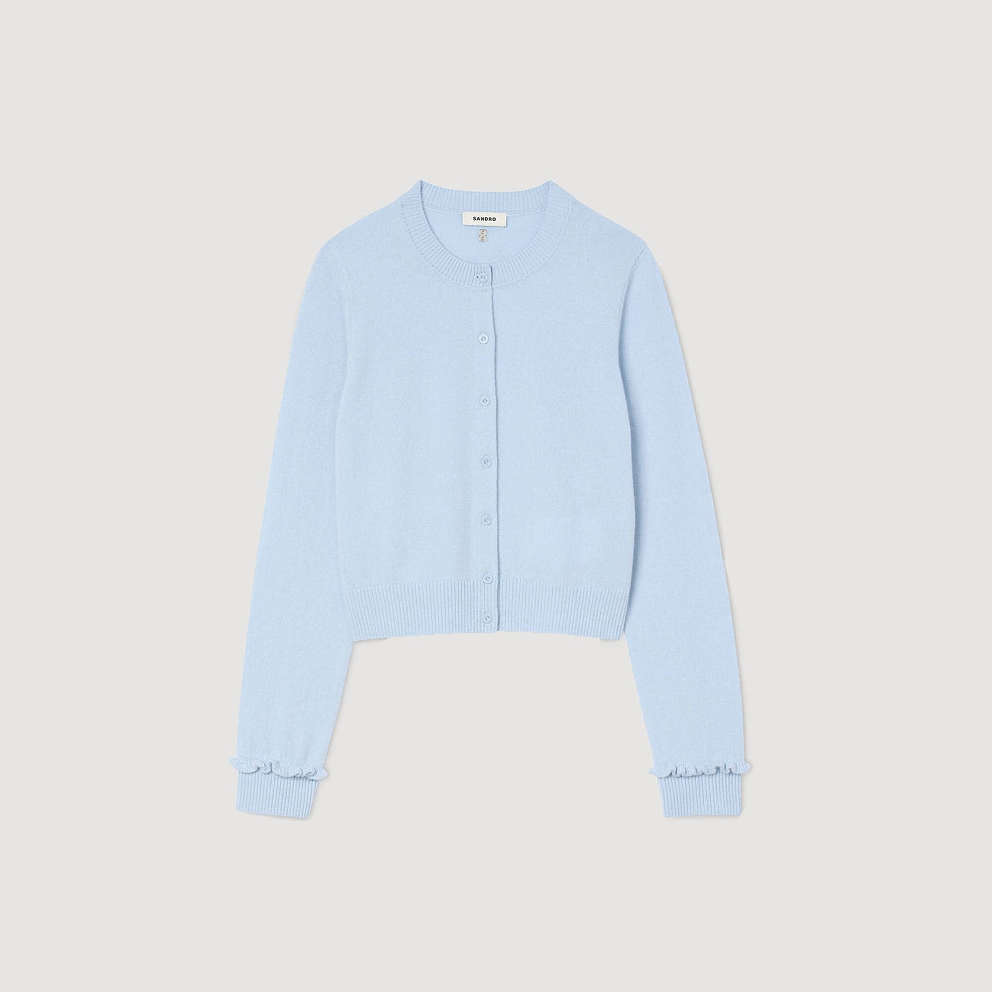 Sandro / Ruffled cardigan Sky Blue