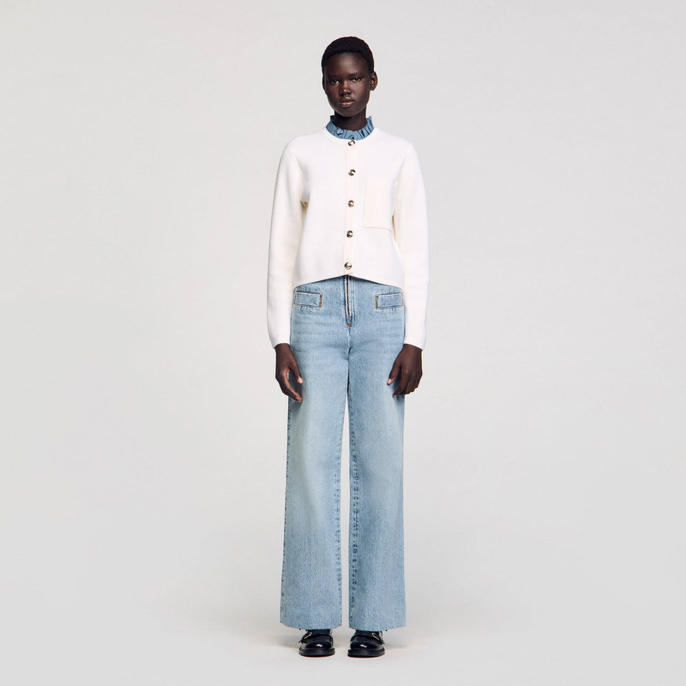 Sandro / High-neck cardigan Ecru