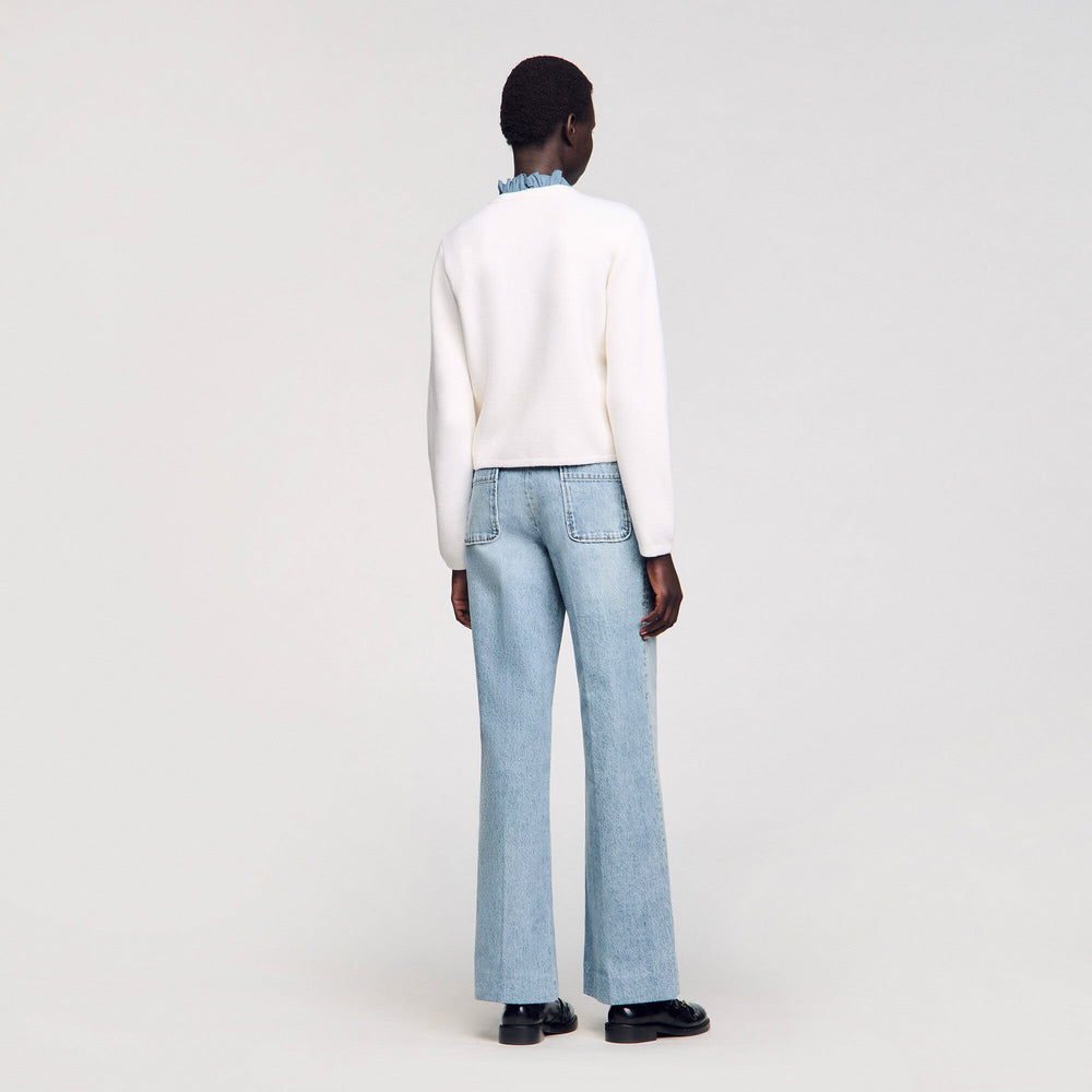 Sandro / High-neck cardigan Ecru