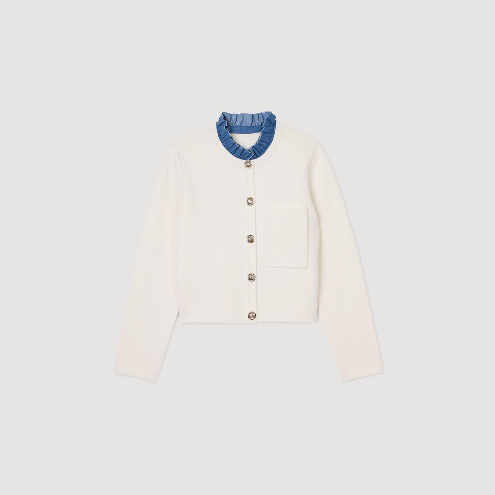 Sandro / High-neck cardigan Ecru