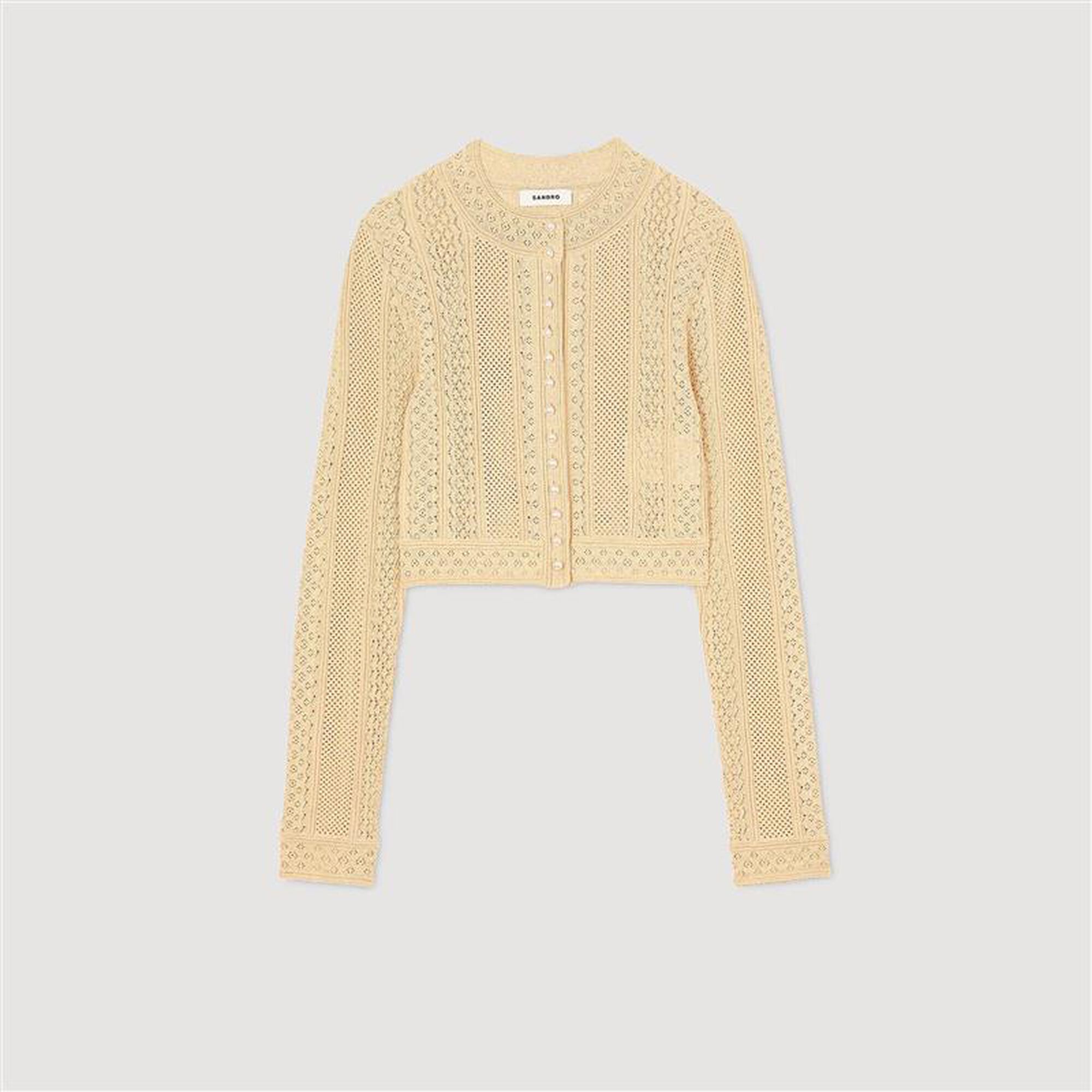 Sandro / Pointelle knit cardigan Gold