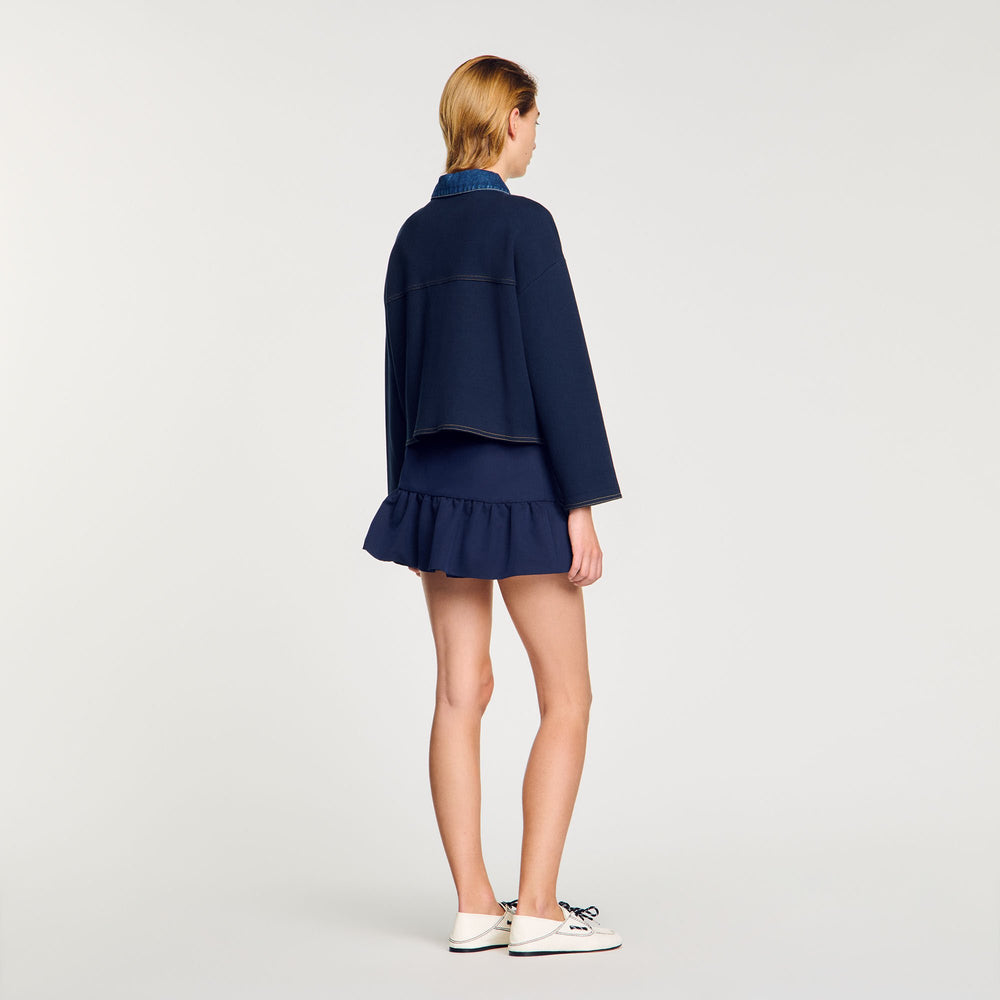 Sandro / Denim detail cardigan Navy Blue