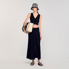 Sandro / Decorative knit cardigan Black