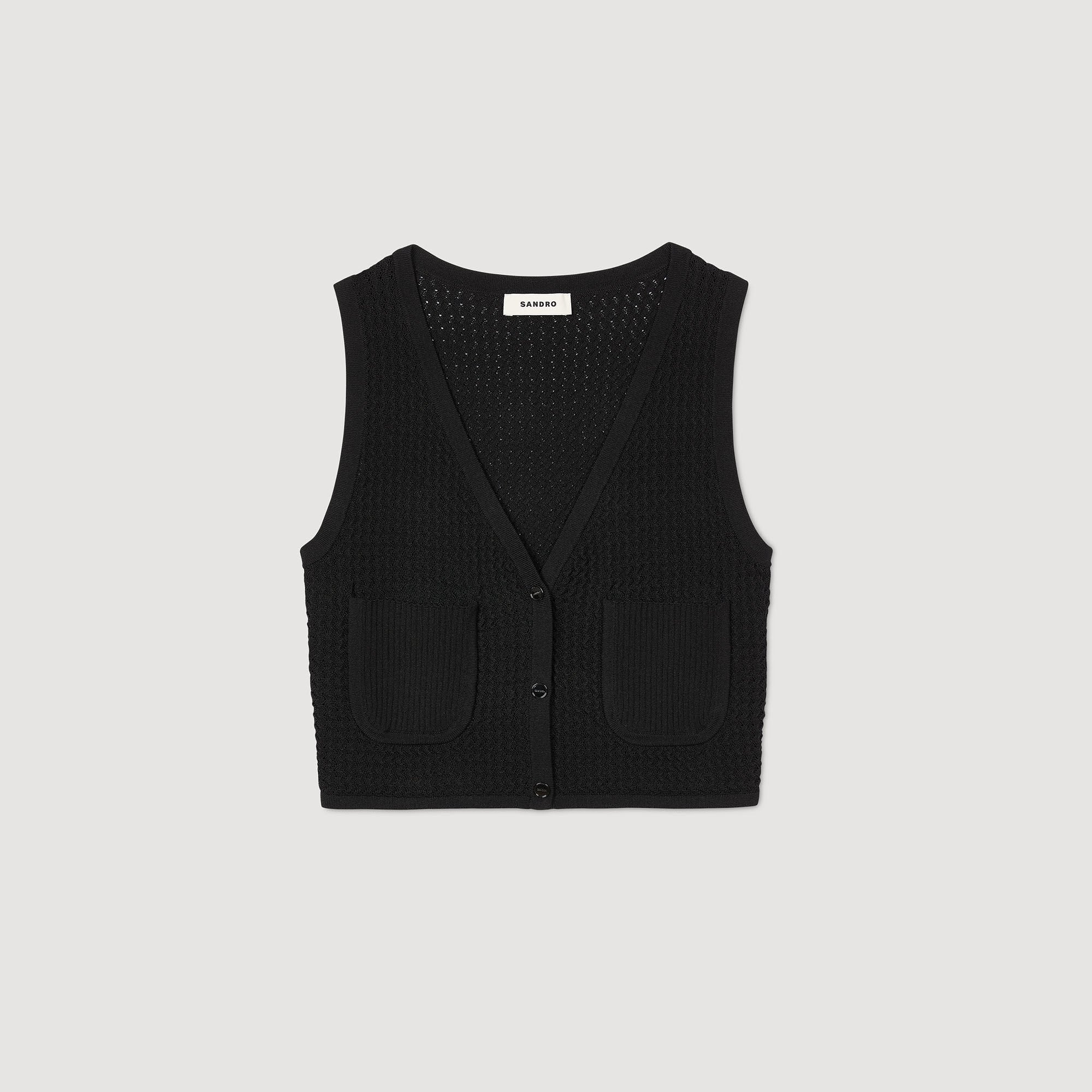 Sandro / Decorative knit cardigan Black