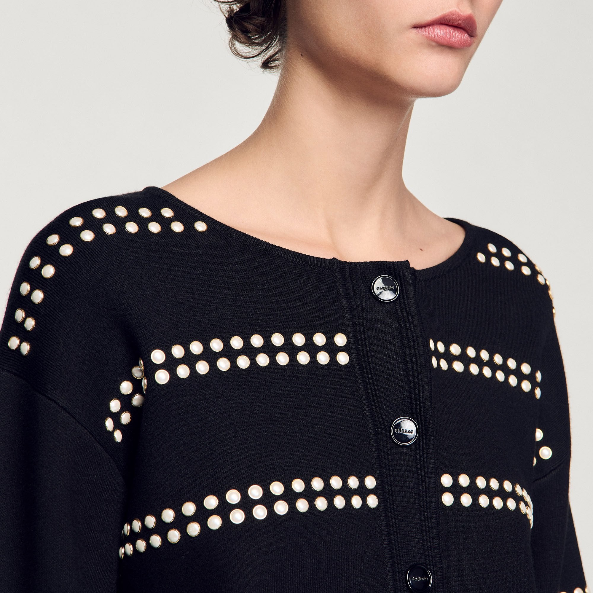 Sandro / Studded cardigan Black