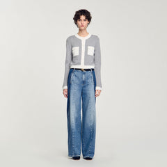 Sandro / Two-tone cardigan Grey