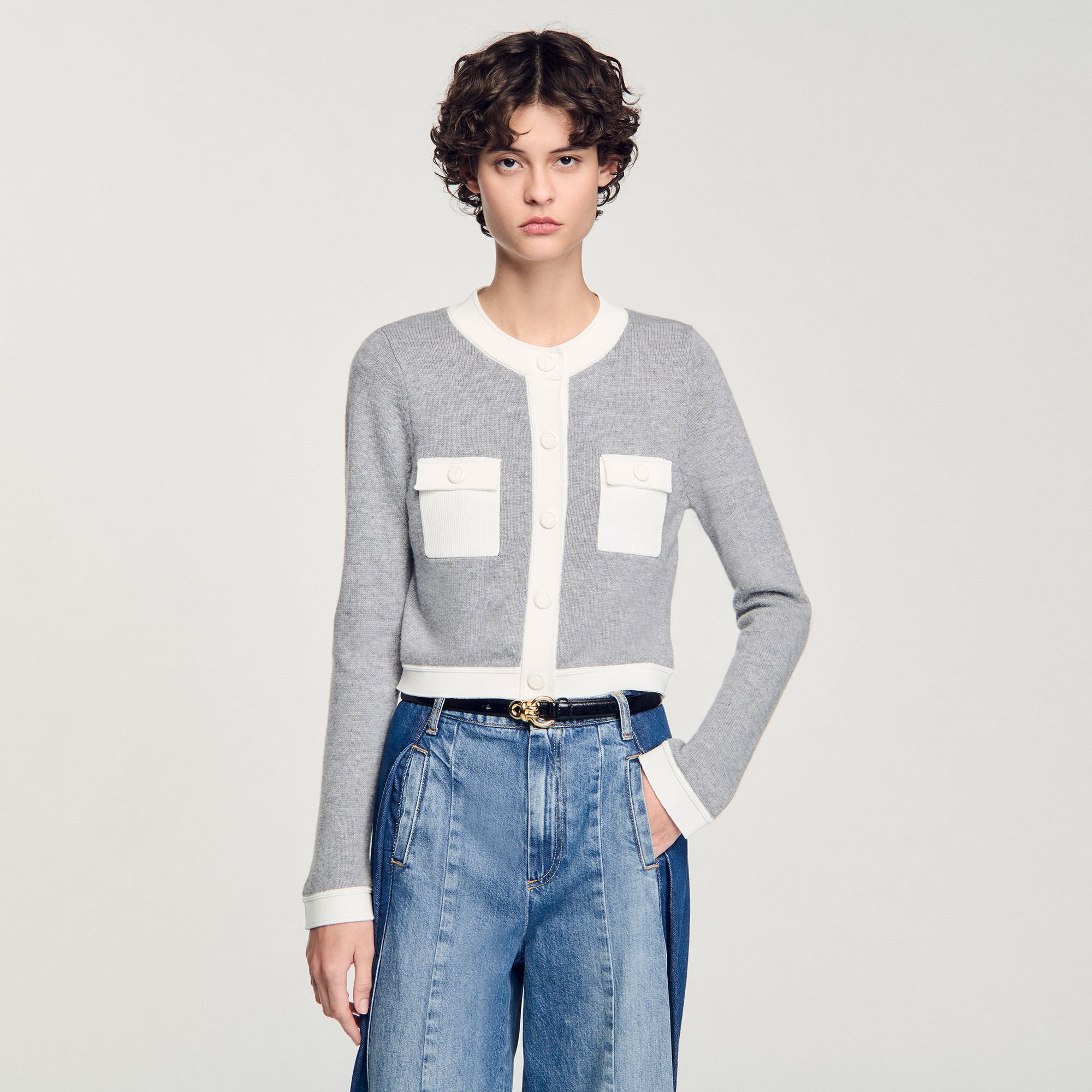 Sandro / Two-tone cardigan Grey