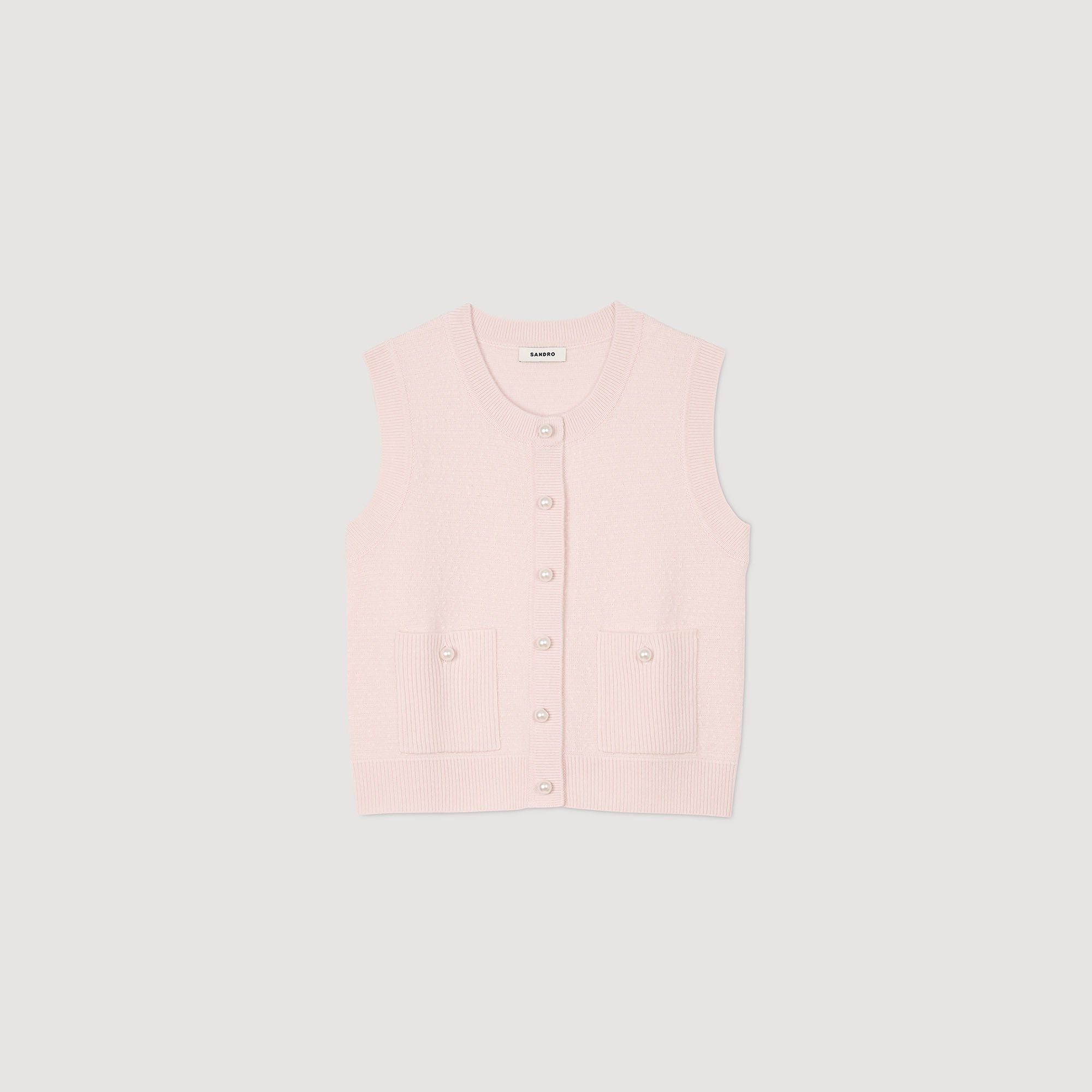 Sandro / Textured tweed cardigan Light Pink