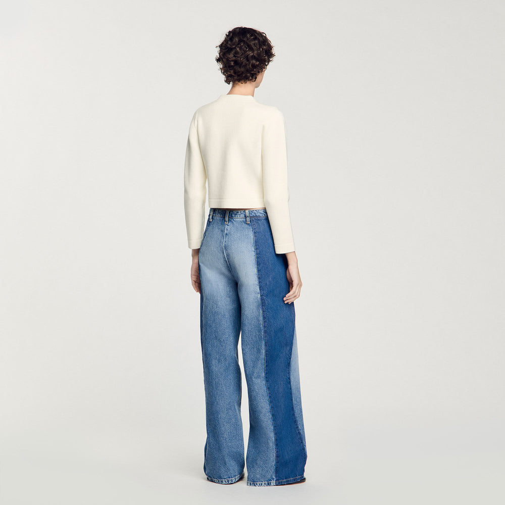 Sandro / Rib knit cardigan Ecru