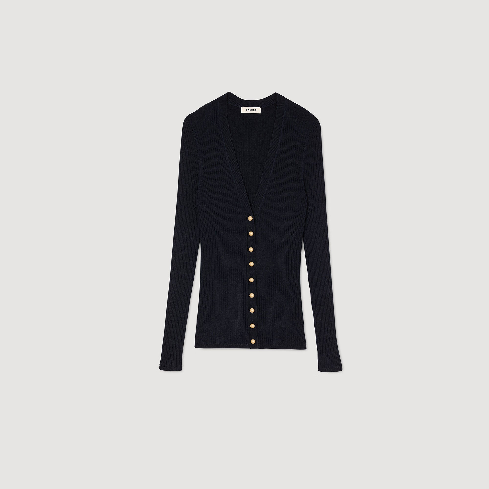 Sandro / Rib knit cardigan Navy Blue