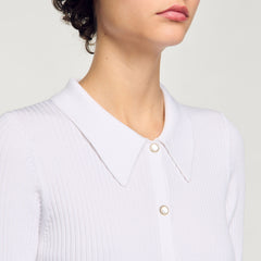 Sandro / Rib knit cardigan White