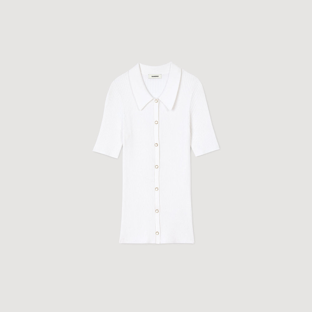 Sandro / Rib knit cardigan White