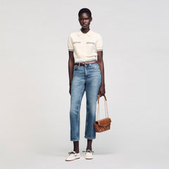 Sandro / Short-sleeved cardigan Ecru