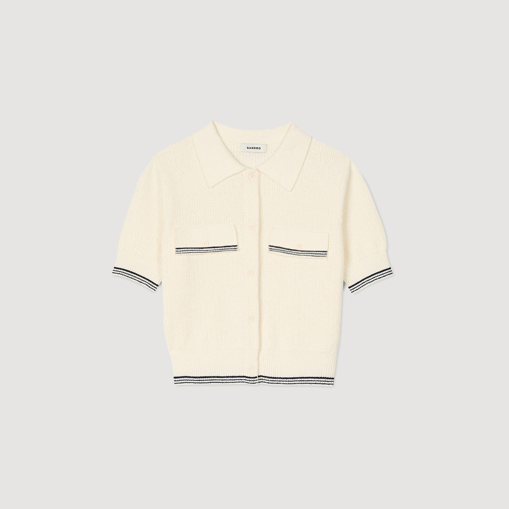 Sandro / Short-sleeved cardigan Ecru