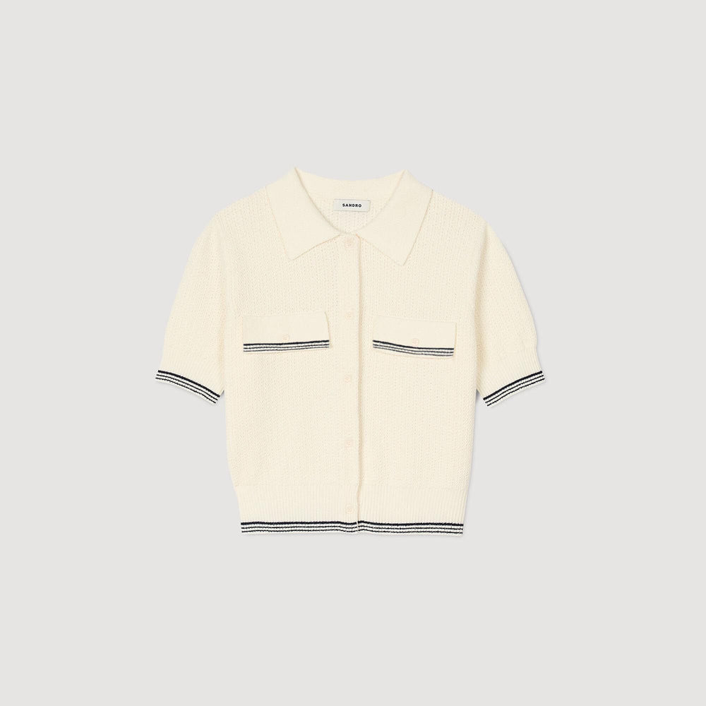 Sandro / Short-sleeved cardigan Ecru