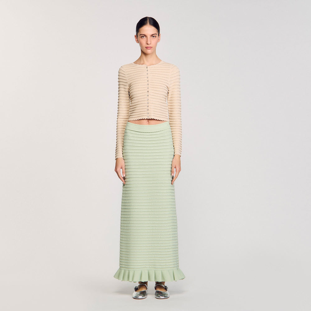 Sandro / Rhinestone cardigan Beige