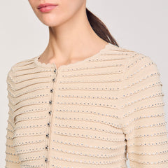 Sandro / Rhinestone cardigan Beige