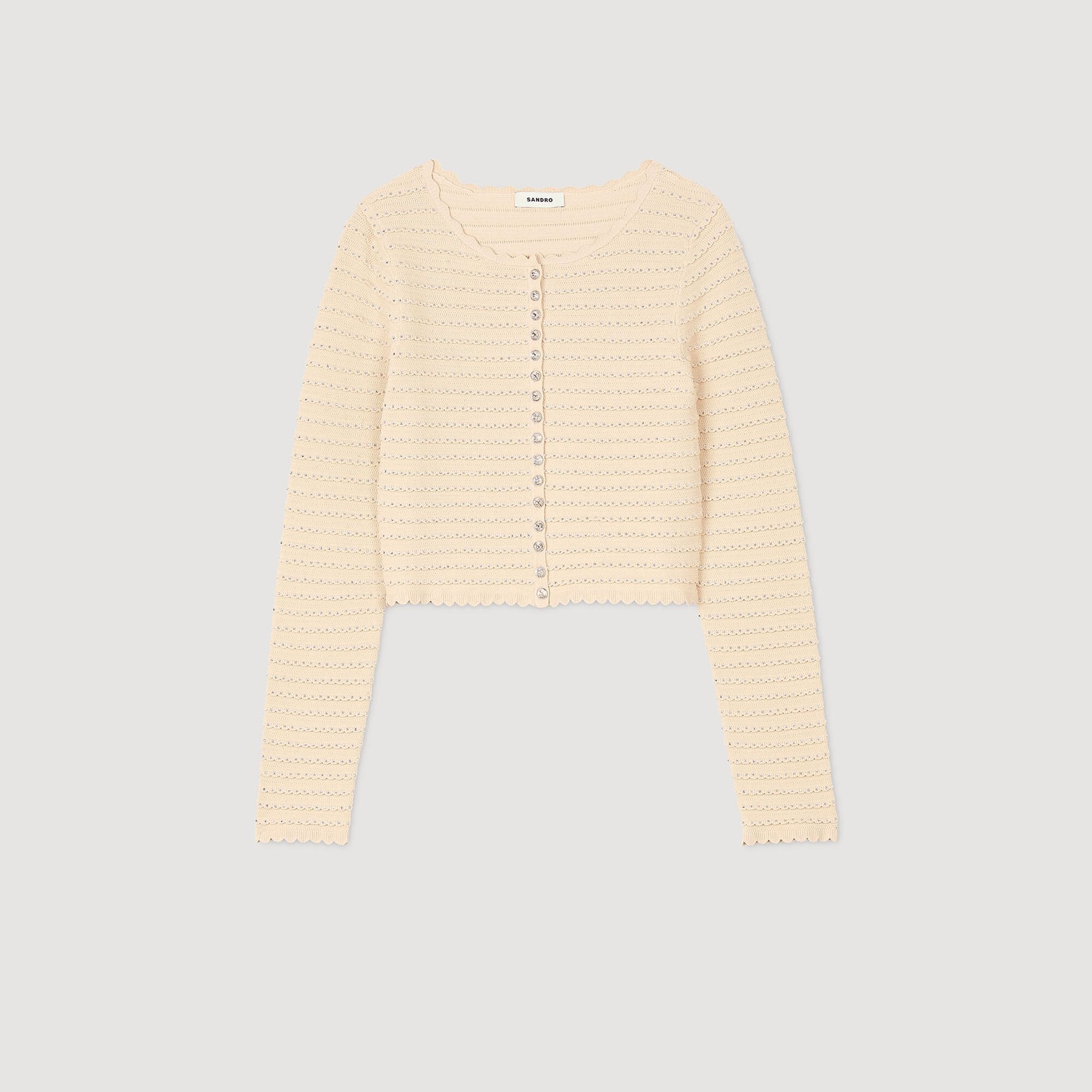 Sandro / Rhinestone cardigan Beige