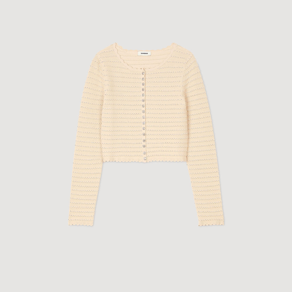 Sandro / Rhinestone cardigan Beige