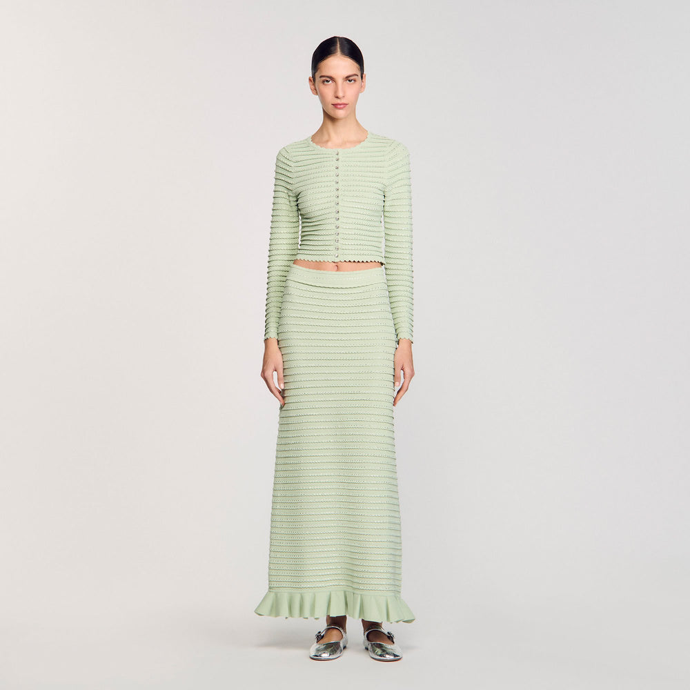 Sandro / Rhinestone cardigan Almond Green