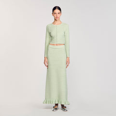 Sandro / Rhinestone cardigan Almond Green