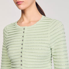 Sandro / Rhinestone cardigan Almond Green