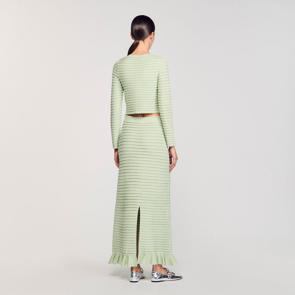 Sandro / Rhinestone cardigan Almond Green