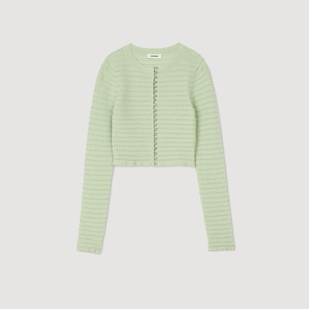 Sandro / Rhinestone cardigan Almond Green