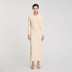 Sandro / Ruffled cardigan Ecru