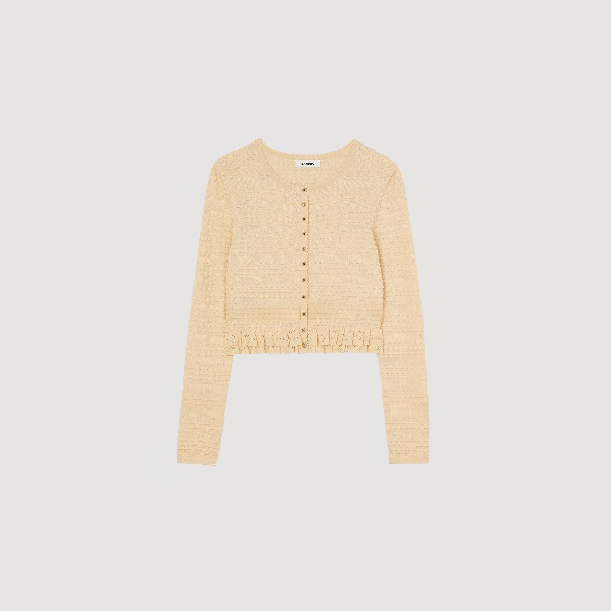 Sandro / Ruffled cardigan Ecru