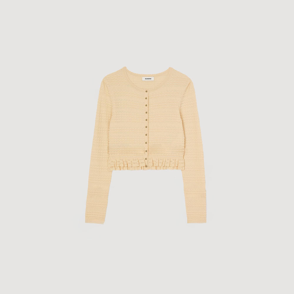 Sandro / Ruffled cardigan Ecru