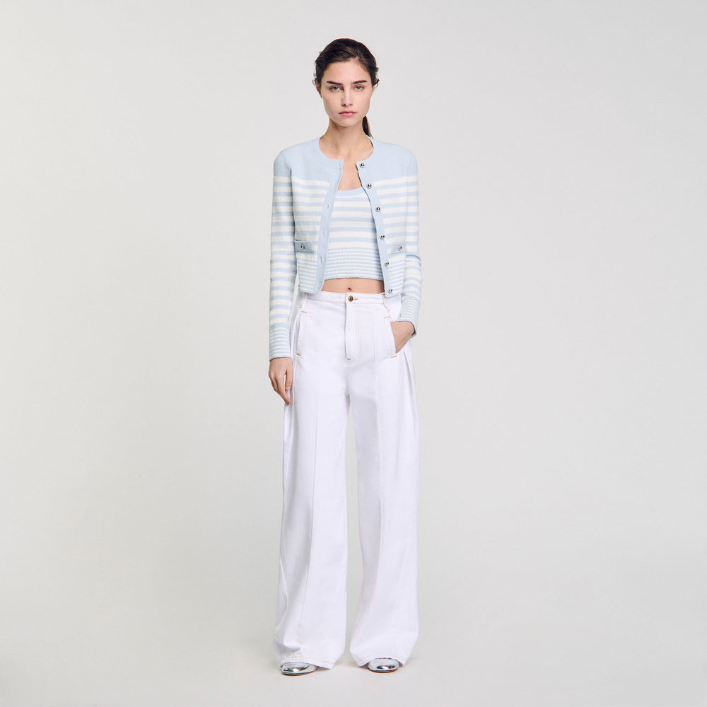 Sandro / Striped cardigan Sky Blue