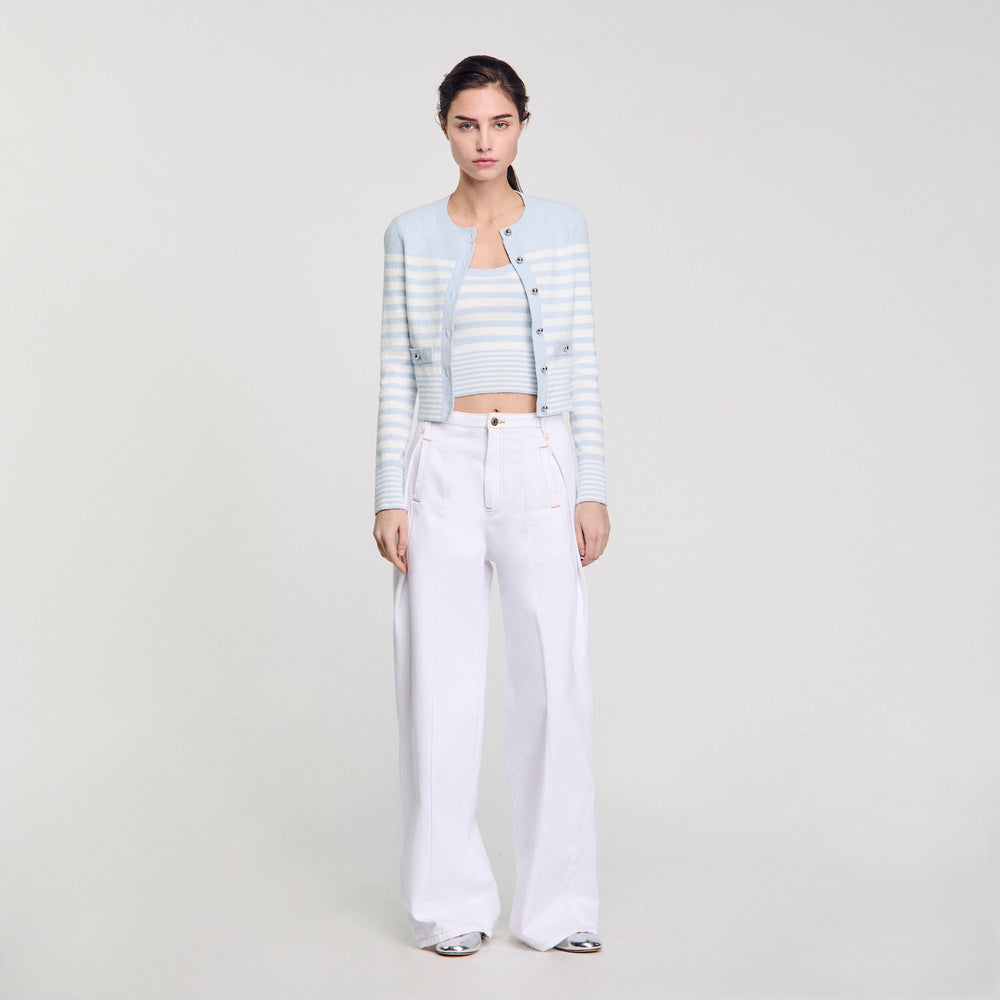 Sandro / Striped cardigan Sky Blue