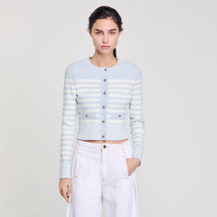 Sandro / Striped cardigan Sky Blue