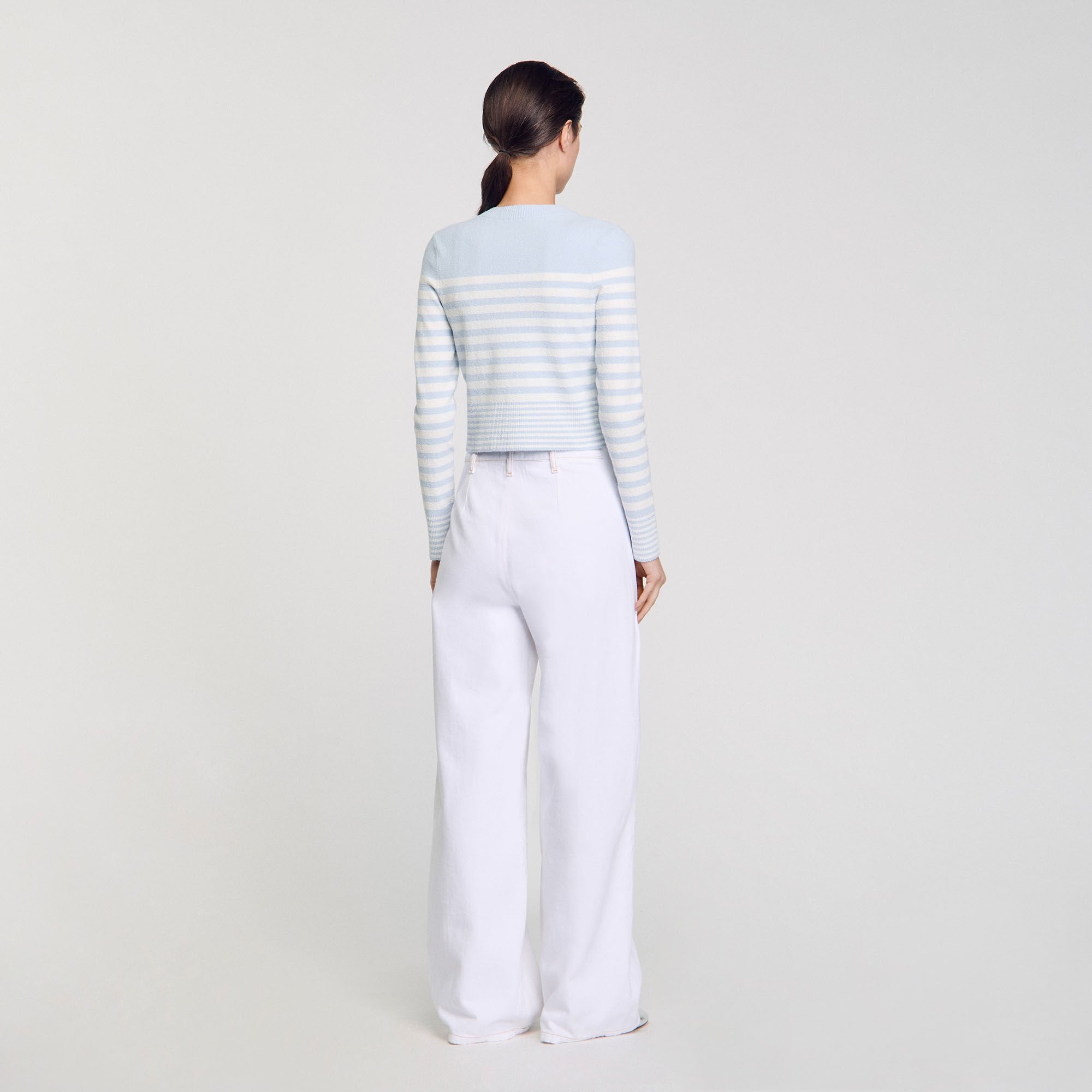 Sandro / Striped cardigan Sky Blue