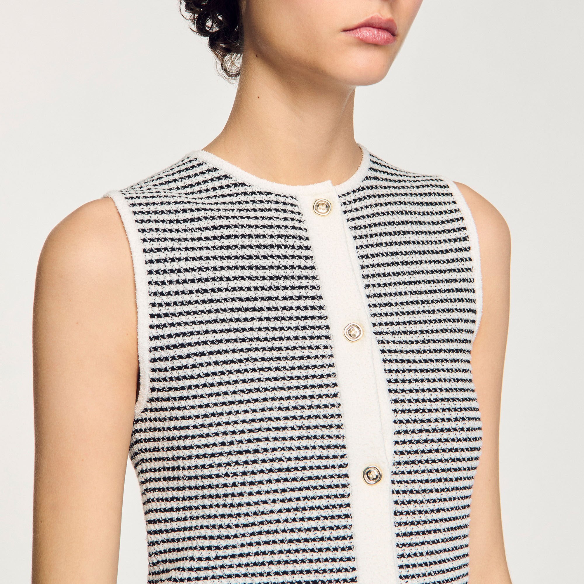Sandro / Striped cardigan Black / White