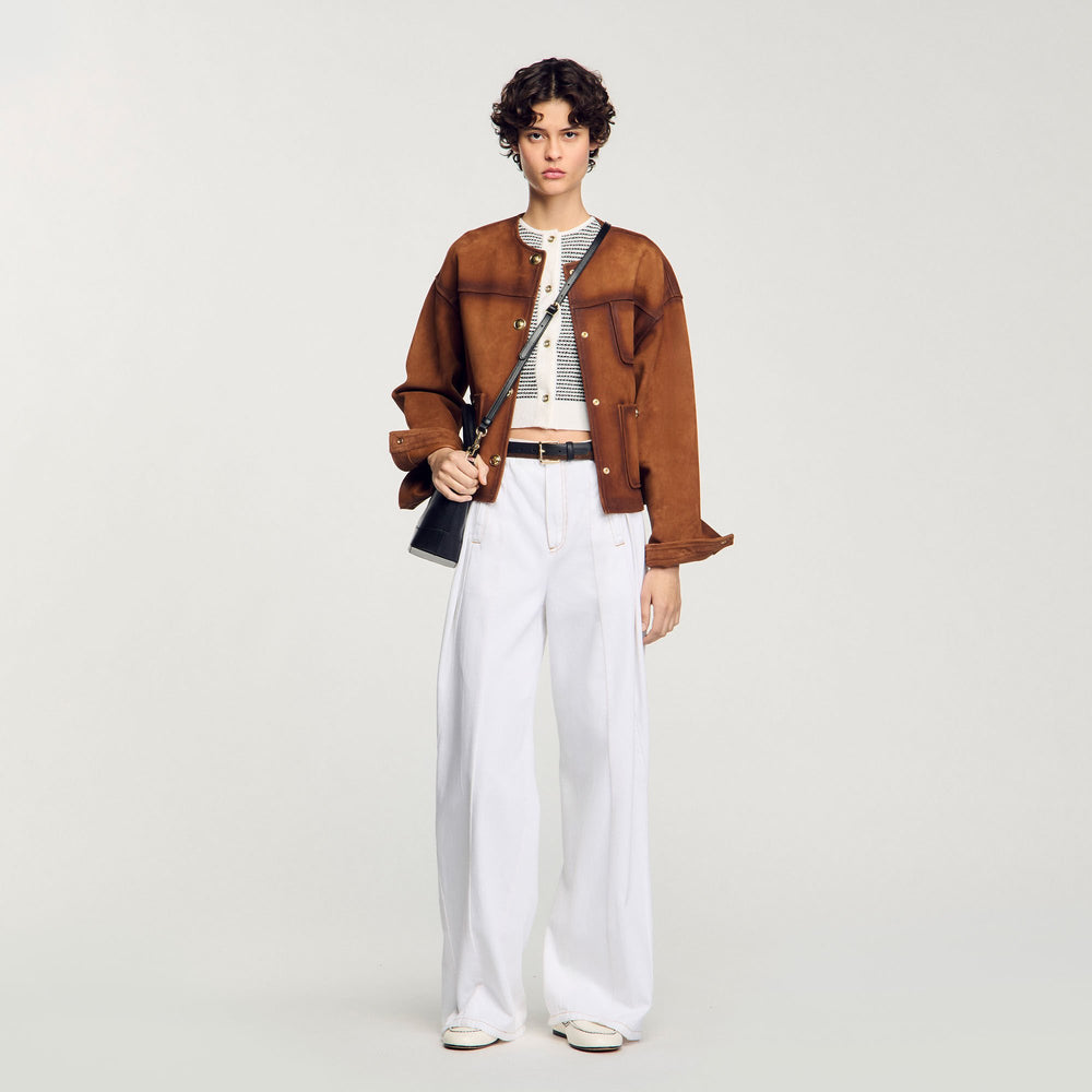 Sandro / Striped cardigan Black / White