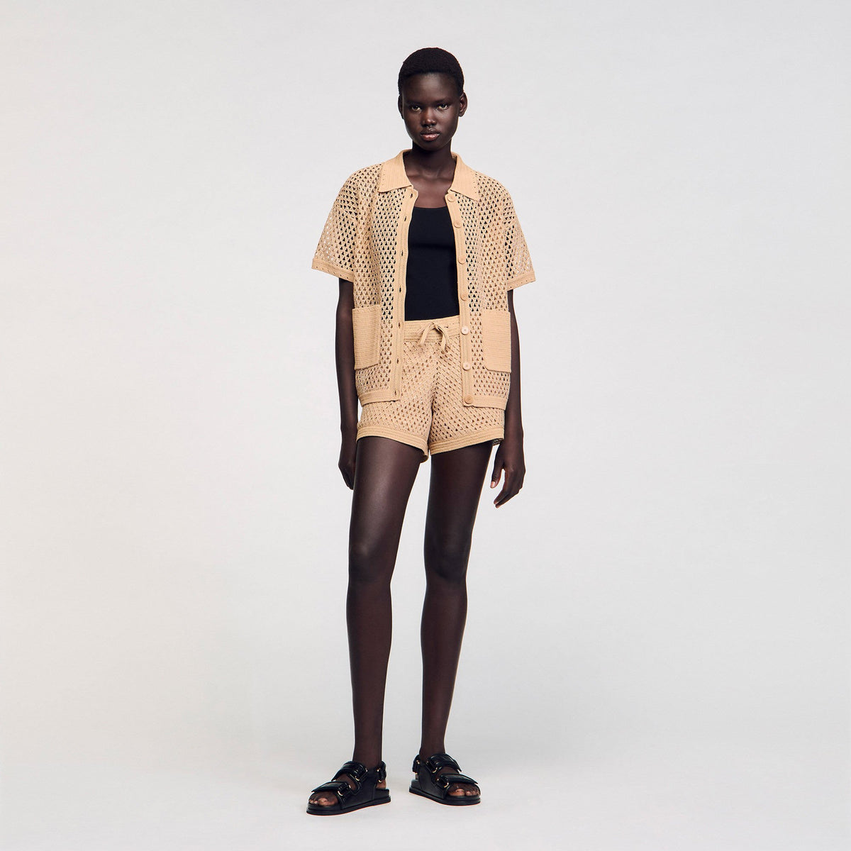 Sandro / Rhinestone cardigan Sand