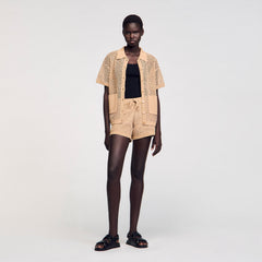 Sandro / Rhinestone cardigan Sand